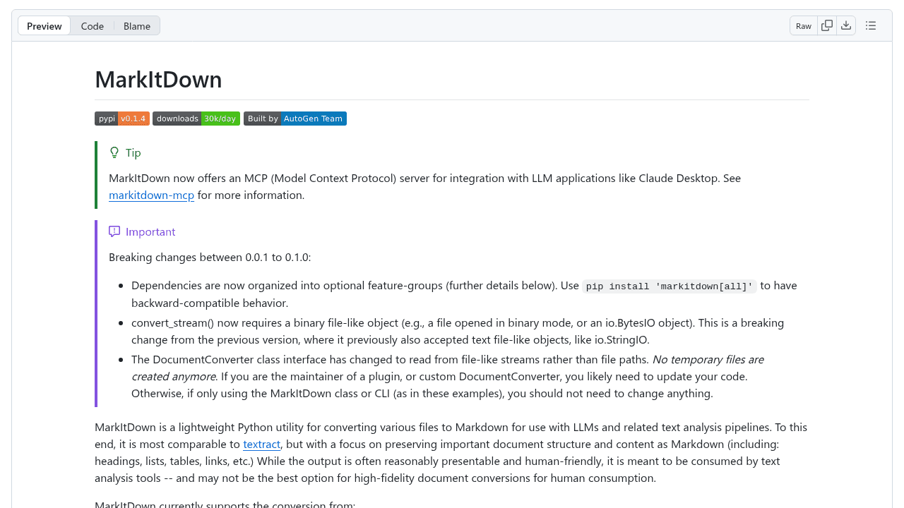 markitdown interface preview