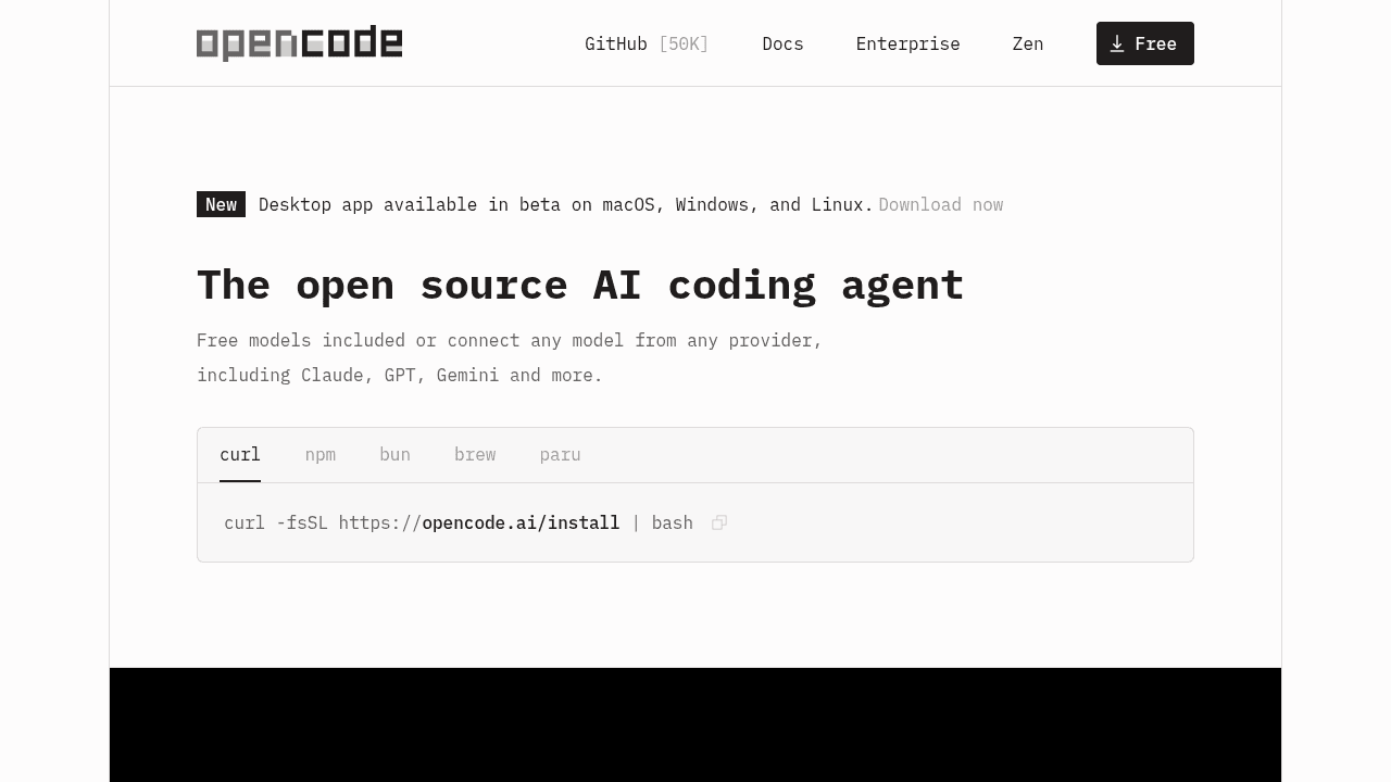 opencode interface preview
