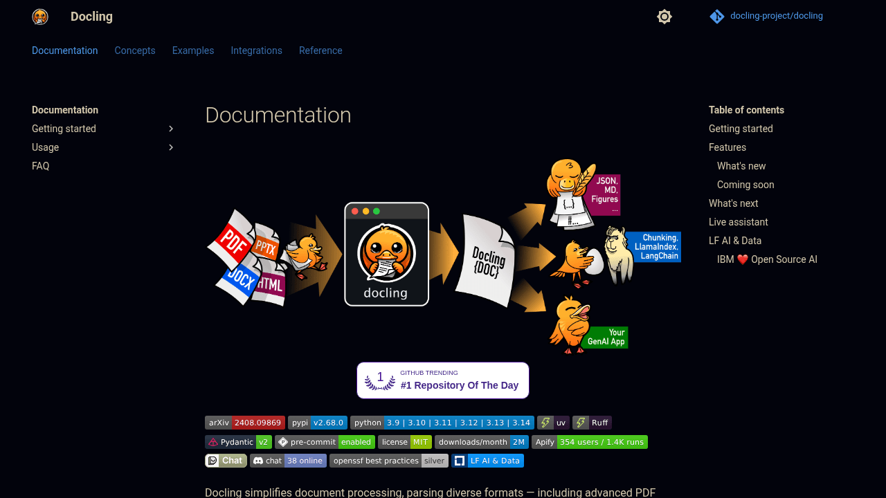 docling interface preview