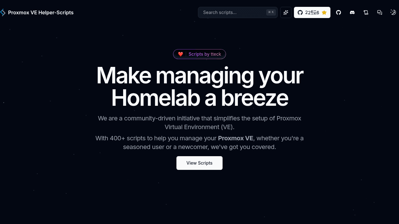 ProxmoxVE interface preview