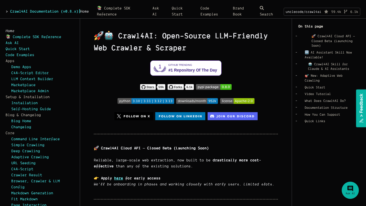 crawl4ai interface preview