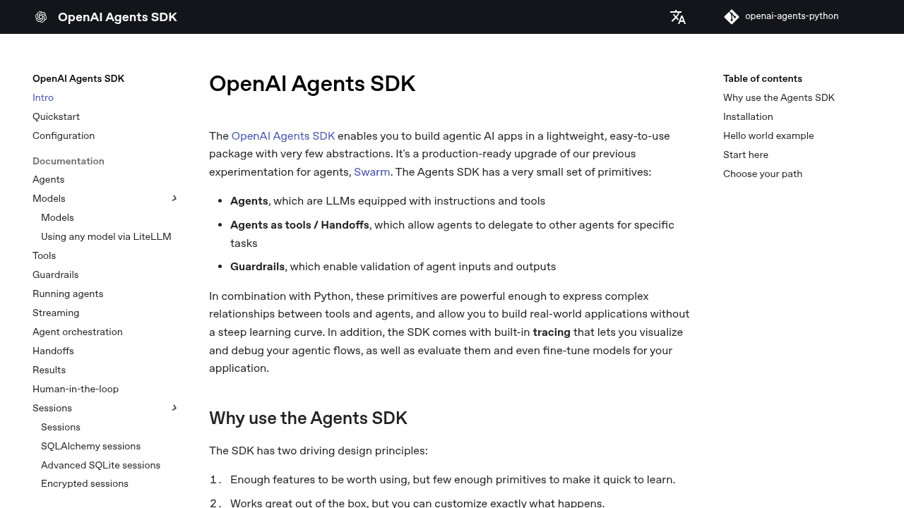 openai-agents-python interface preview