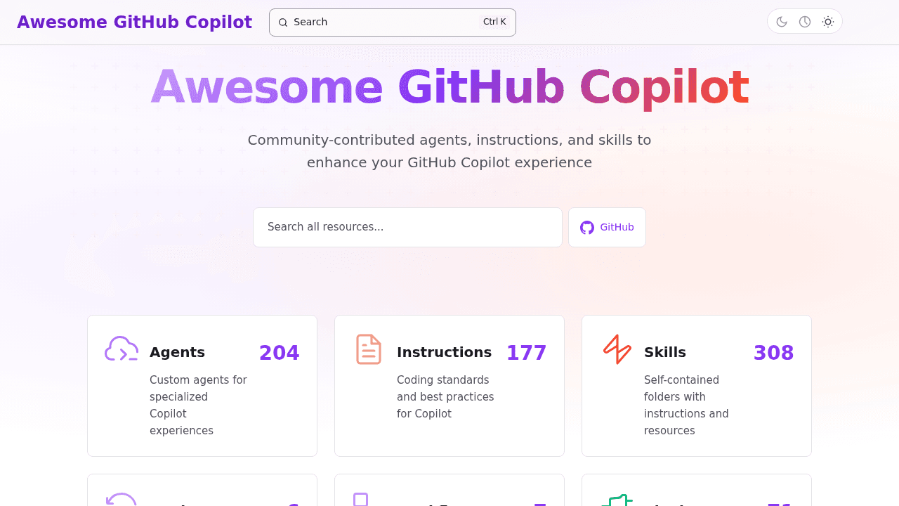 awesome-copilot interface preview