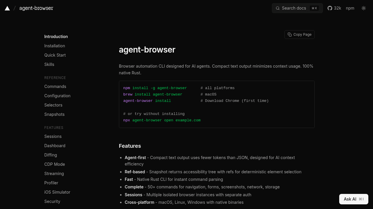 agent-browser interface preview