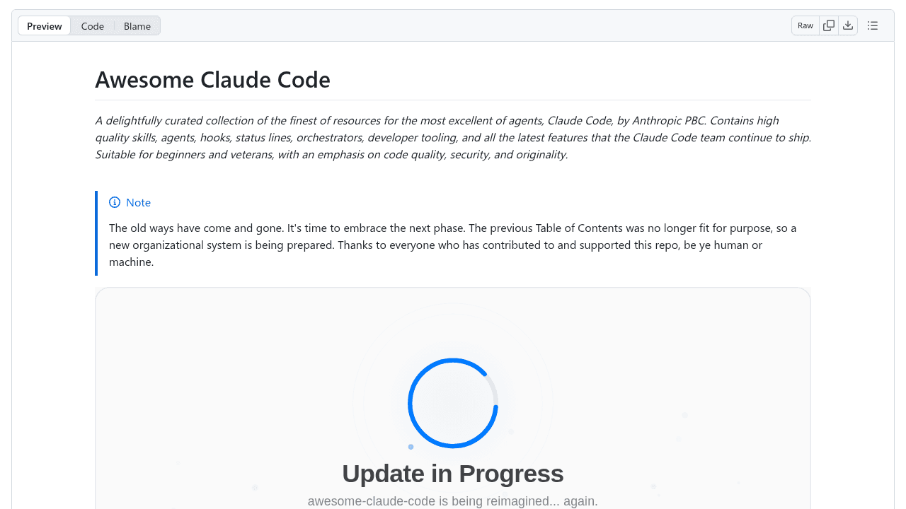awesome-claude-code interface preview