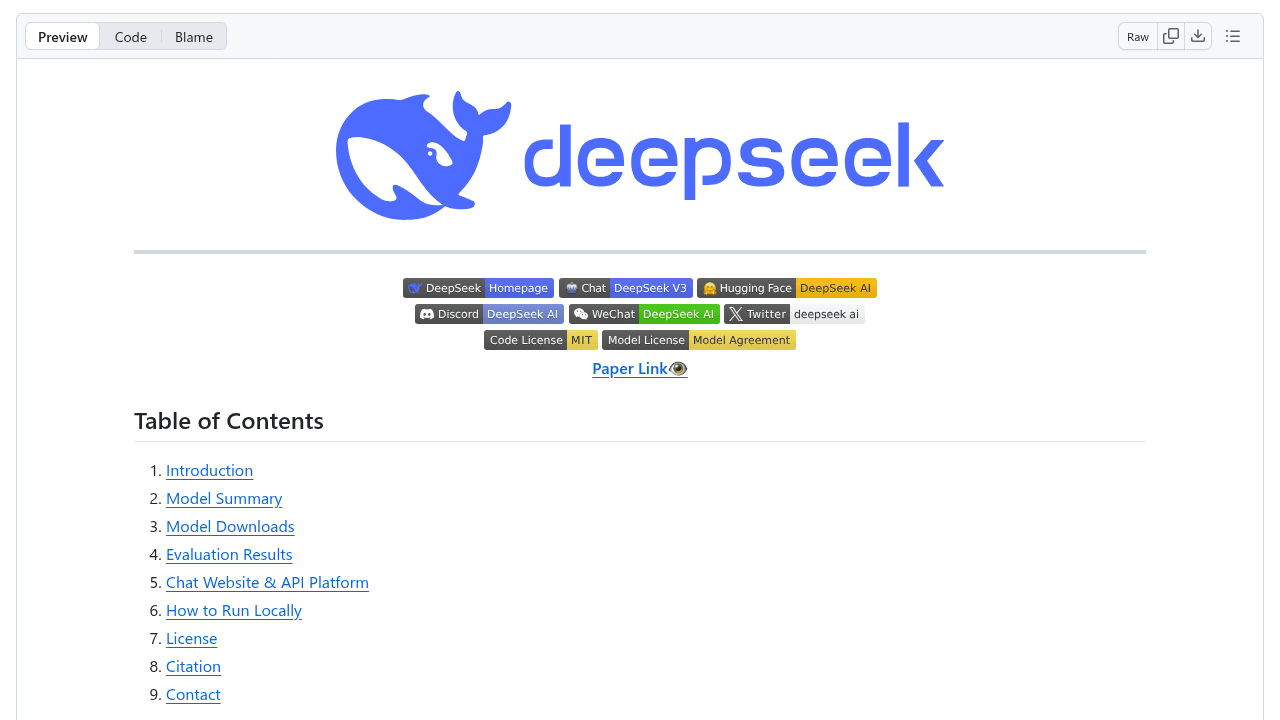 DeepSeek-V3 interface preview