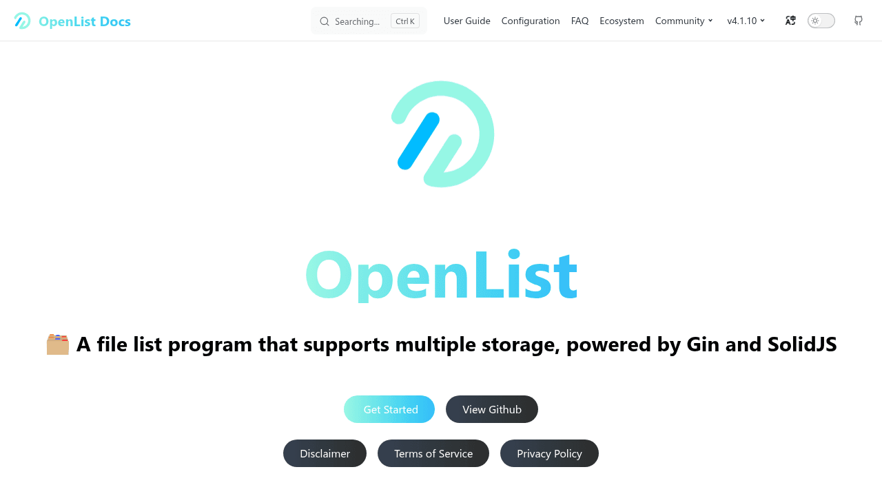 OpenList interface preview