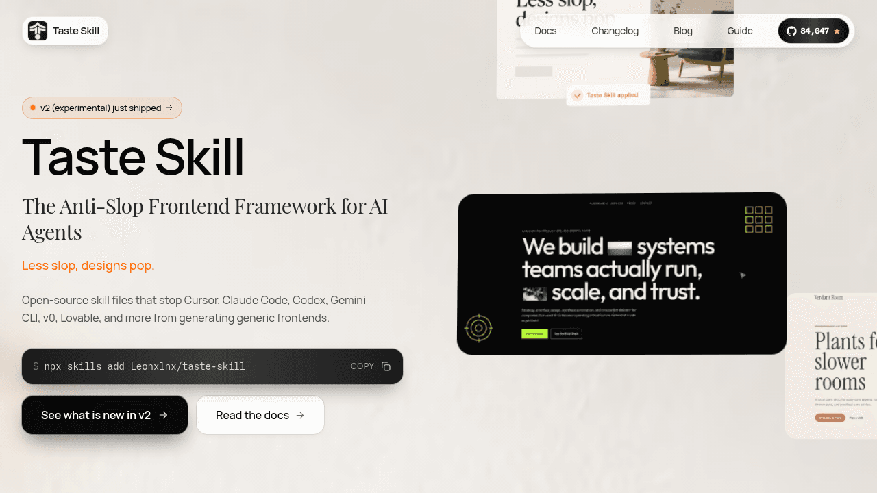 taste-skill interface preview