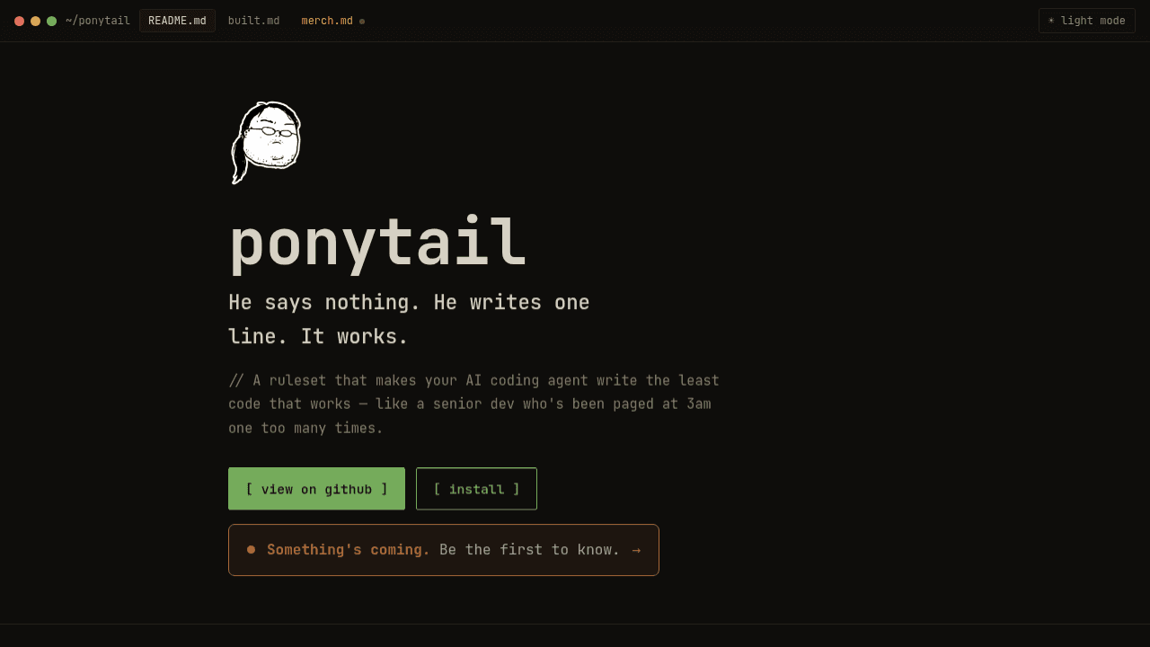 ponytail interface preview