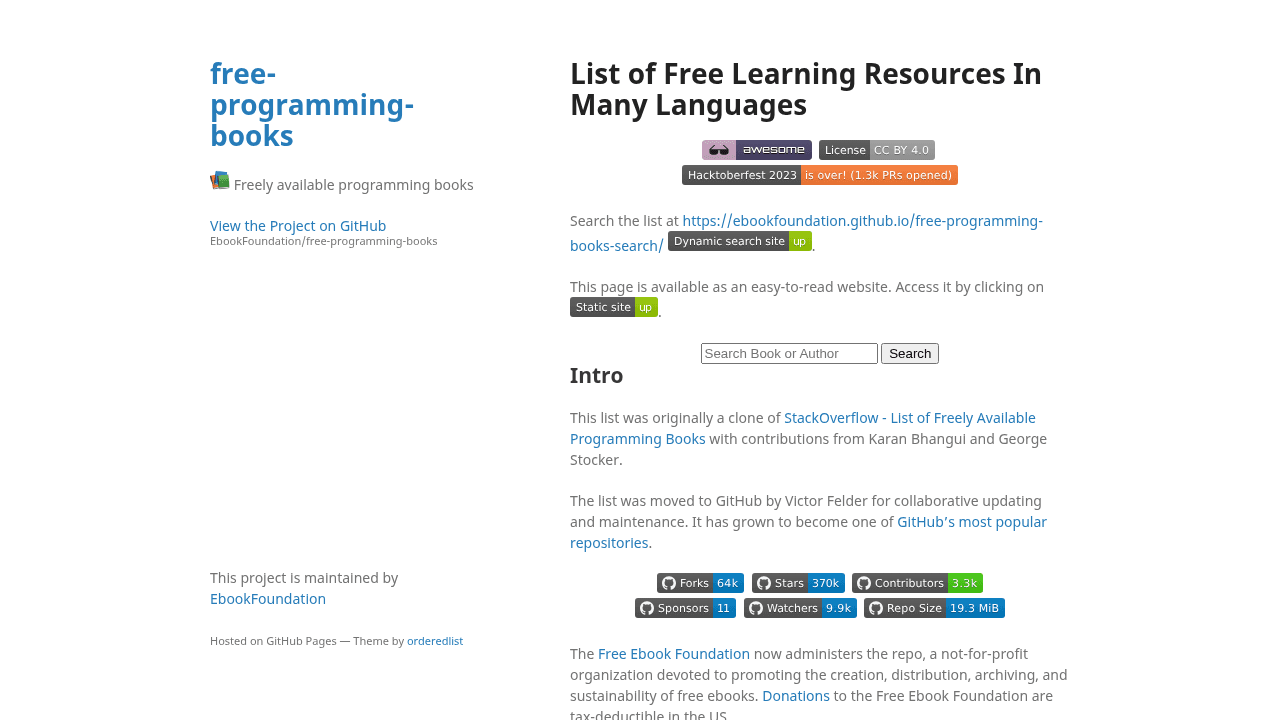 free-programming-books interface preview